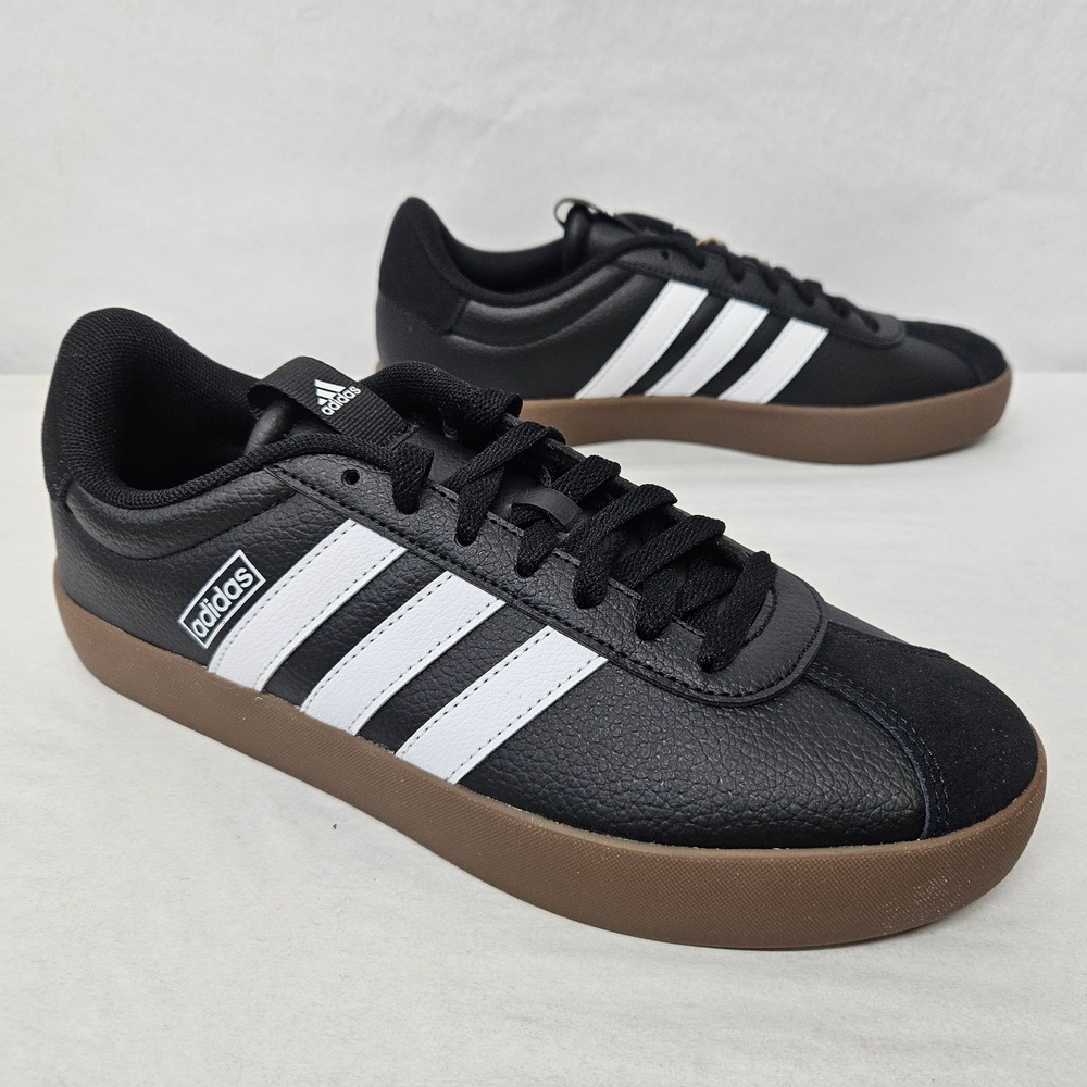 Adidas VL Court‎ 3.0 Skateboarding Shoes ID6286 Black White Gum Men's Size 10